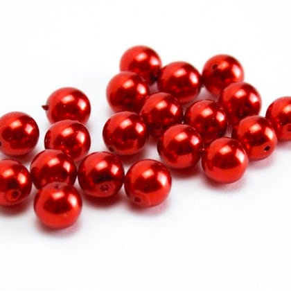 Red 8mm. From Marianne Hobby - Glass Beads round 8mm. - Beads, Charms,  Buttons - Casa Cenina
