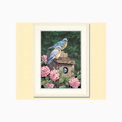 Paintworks Paint By Number 14x20 Garden Bluebirds 