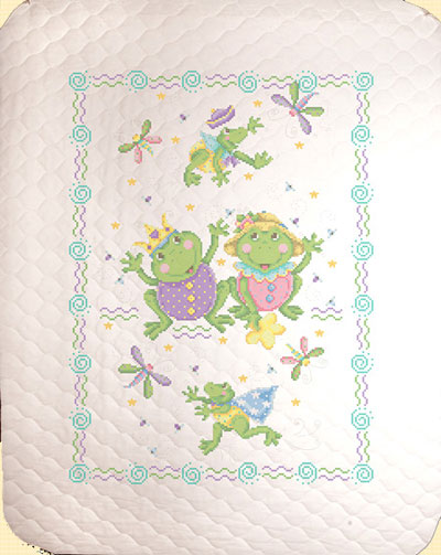 Baby Bears Stamped Quilt Cross Stitch Kit