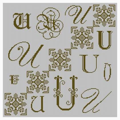 Sampler Letter U