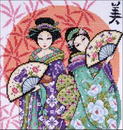 Two Geishas From Design Works Crafts - Oriental - Cross-Stitch Kits ...