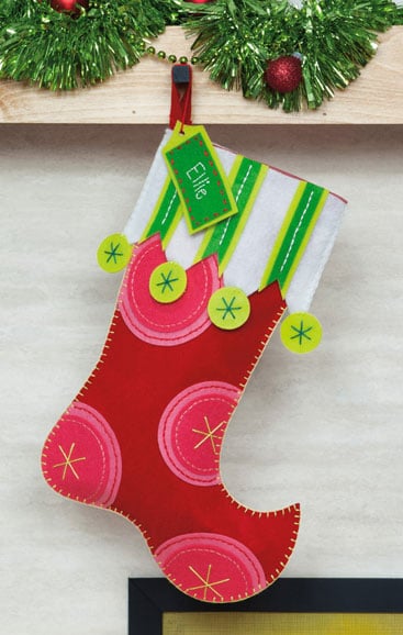 NOS Dimensions Christmas Stocking Kit Toboggan Trio Felt Applique
