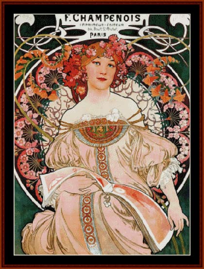 Mucha - F. Champenois 1898 From Cross Stitch Collectibles - Cross ...