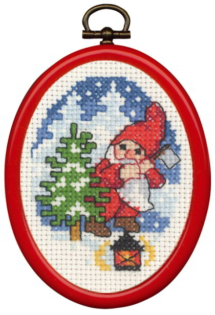 Elf with spruce From Permin of Copenhagen - Christmas - Cross-Stitch ...