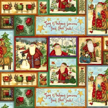 Santa's Journey Multi Santa 45x110cm. From Spectrix Fabrics - American ...