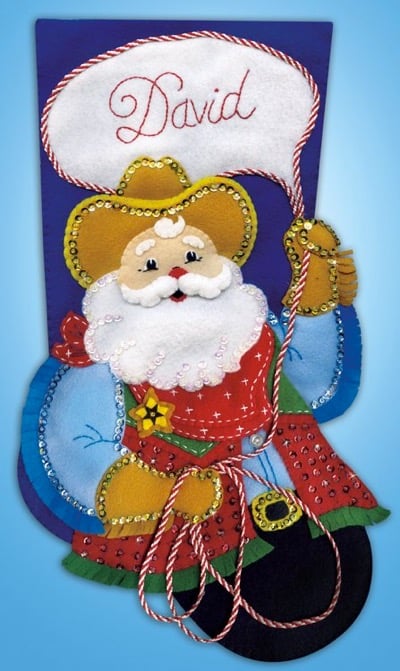 Cowboy Santa From Design Works Crafts - Felts - Christmas - Cross