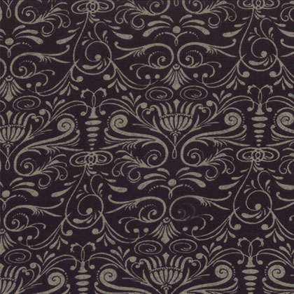 Little Black Dress Ii - Damask In Style Black 45x110cm. From Moda 