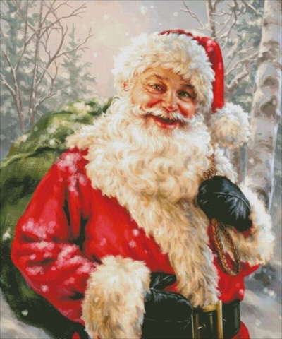 White Christmas Santa From Heaven And Earth Designs - Cross Stitch 