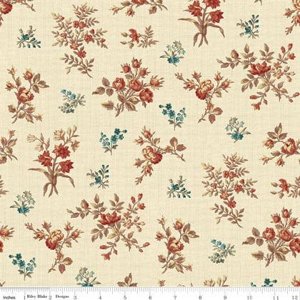 Toile De Jouy - Toile Floral Cream 45x110cm. From Riley Blake Designs ...