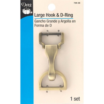 Large Hook & D-Ring - Brushed Antique Brass From Dritz - Little Must Haves  - Accessories & Haberdashery - Casa Cenina