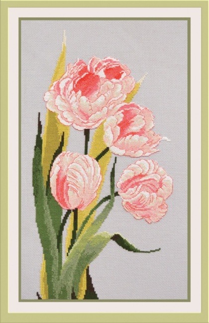 Tulip Counted Cross Stitch Kit Pink