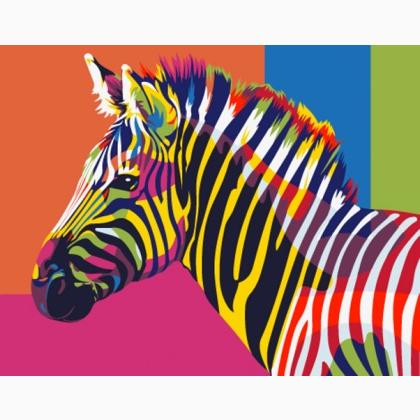 Rainbow Zebra - mini From Artventura - Paint by Numbers