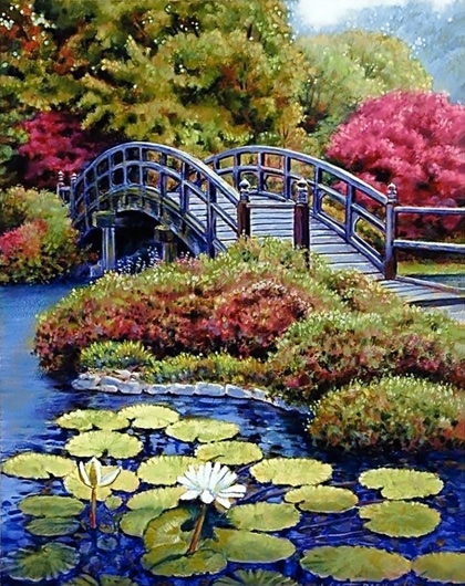 Japanese Garden From Wizardi - Diamond Painting - Kits - Casa Cenina