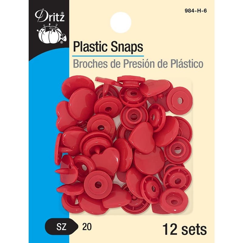 Plastic Snaps - Red Heart From Dritz - Other selections - Beads