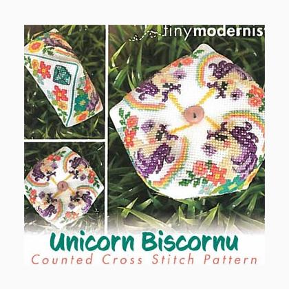 Unicorn Biscornu - March From Tiny Modernist Inc - Cross Stitch