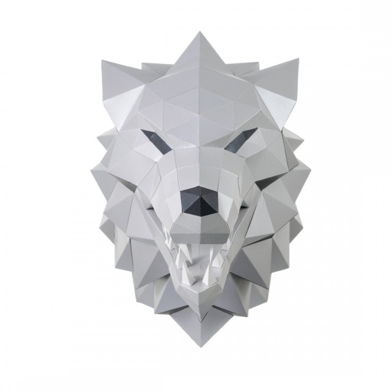 Papercraft Wolf PAPERCRAFT KIT Paper Model DIY Papercraft Wolf Low Poly 3D Paper  Craft Origami Sculpture White 