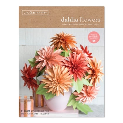 Dahlias Frosted Paper Flower Kit From Lia Griffith - Adhesive and  Scrapbooking Paper - Ornaments, Paper, Colors - Casa Cenina
