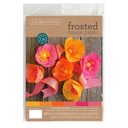 Tropical Leaves Frosted Paper Flower Kit From Lia Griffith - Adhesive and  Scrapbooking Paper - Ornaments, Paper, Colors - Casa Cenina
