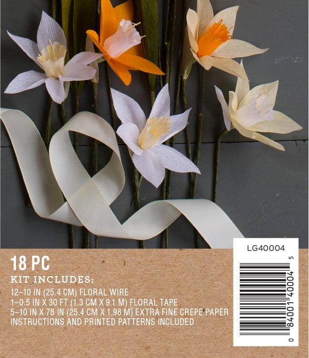 . Crepe Paper Flower Kit Daffodil