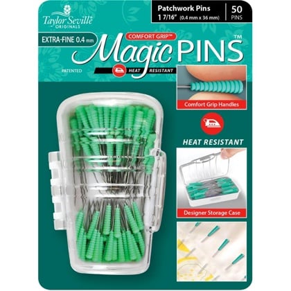 Magic Pins - Patchwork Flat Head From Taylor Seville - Needles Pins and  Magnets - Accessories & Haberdashery - Casa Cenina