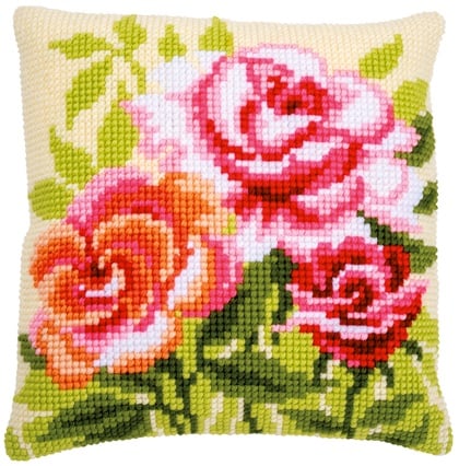 Front Cushion: Roses From Vervaco - Cushions - Cross-Stitch Kits Kits ...