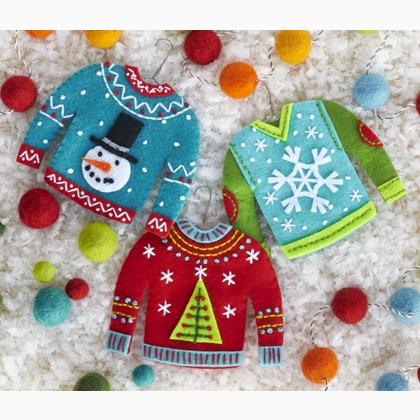 Sweater Felt Ornaments From Dimensions - Felt Applique - Cross-Stitch ...