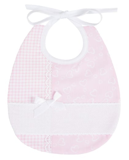 Baby Bib - Bout de chou - Hearts 704 - Pink From Filet - Kids - Ready ...