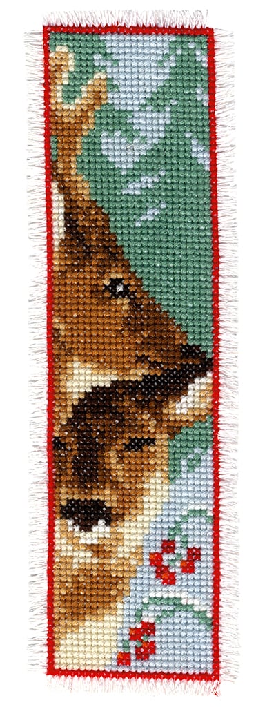 Bookmark - Foxes in bookshelf From Vervaco - Bookmarks - Cross-Stitch Kits  Kits - Casa Cenina