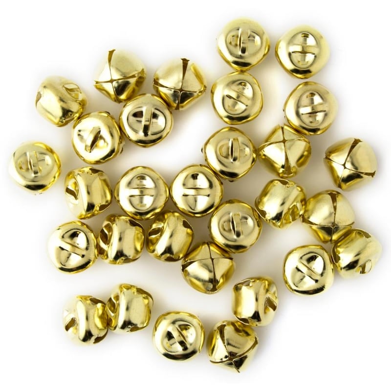 0.75 Inch 20mm Gold Craft Jingle Bells Charms 30 Pieces