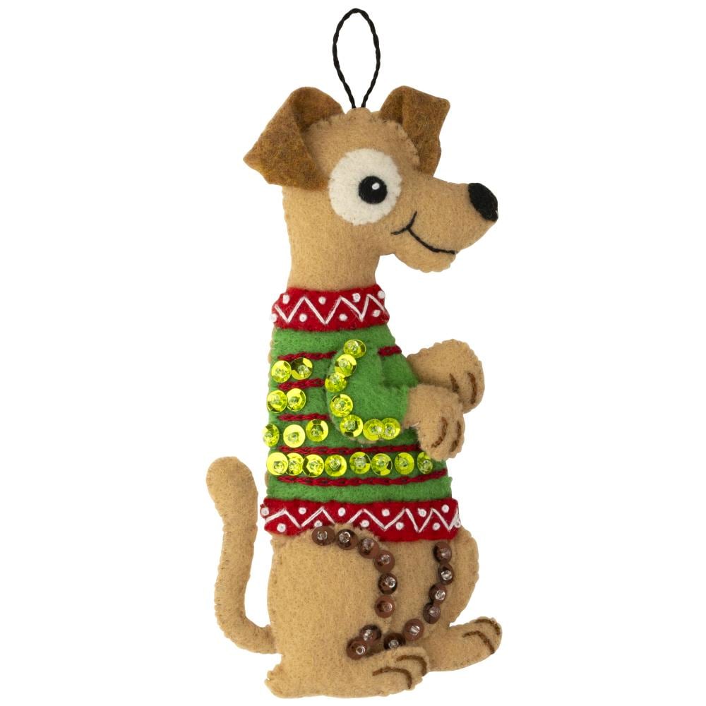 Bucilla Felt Ornaments Applique Kit Set Of 6 - Christmas Dogs - 20203115
