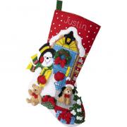 Jolly Deliveries Felt Stocking Applique