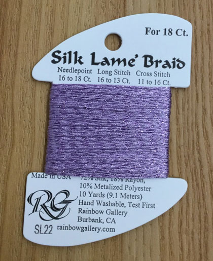 Silk Lame' Braid - SL22 Lavender From Rainbow Gallery - Silk Lame ...