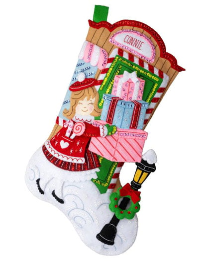 Bucilla felt Christmas stocking kits, Christmas craft kits