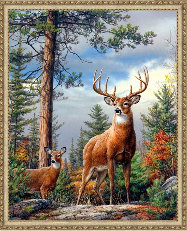 Deer on the slope From Artibalta - Diamond Painting - Kits - Casa