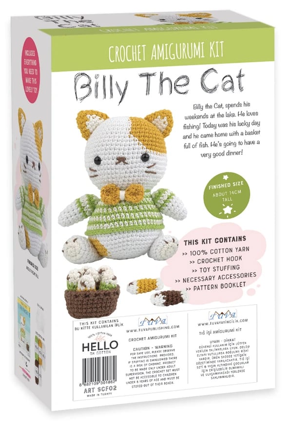 Billy The Cat From Tuva Publishing - Knitting and Crocheting Kits