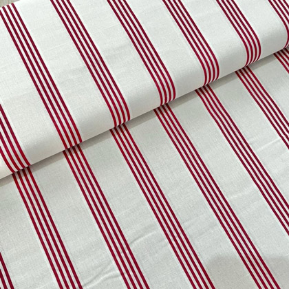 La vie en Rose - Red Stipes on White - 45x110cm. From Quilt Gate ...